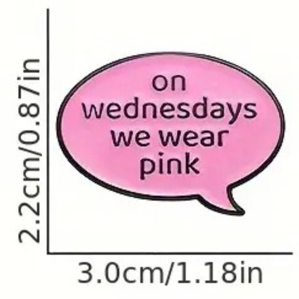 MEAN GIRLS 'ON WEDNESDAYS WE WEAR PINK' ENAMEL PIN LAPEL PIN BROOCH NWT - Picture 3 of 9